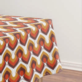 Toalha De Mesa 70s Bold Retro Modern Motif in Orange & Brown