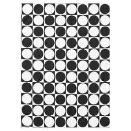Toalha De Mesa 70s Checks and Circles Black and White