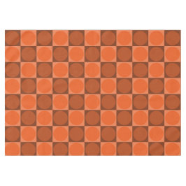 Toalha De Mesa 70s Checks and Circles Flame Orange