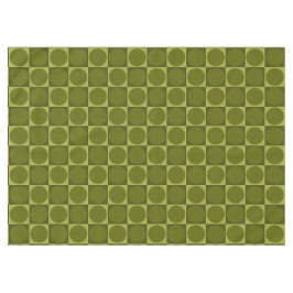Toalha De Mesa 70s Checks and Circles Green