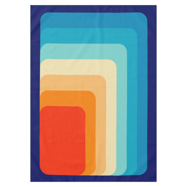 Toalha De Mesa 70s Square Rainbow (Frente)