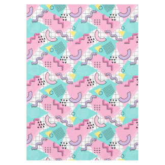 Toalha De Mesa 80's Memphis Active Pink Light Turquoise