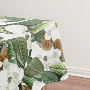 Toalha De Mesa A magnólia floresce o Tablecloth floral branco &