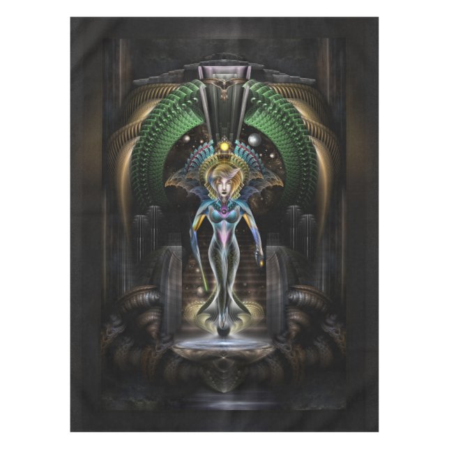 Toalha De Mesa A Majestade De Trilia Fractal Fantasy Retrato (Frente)