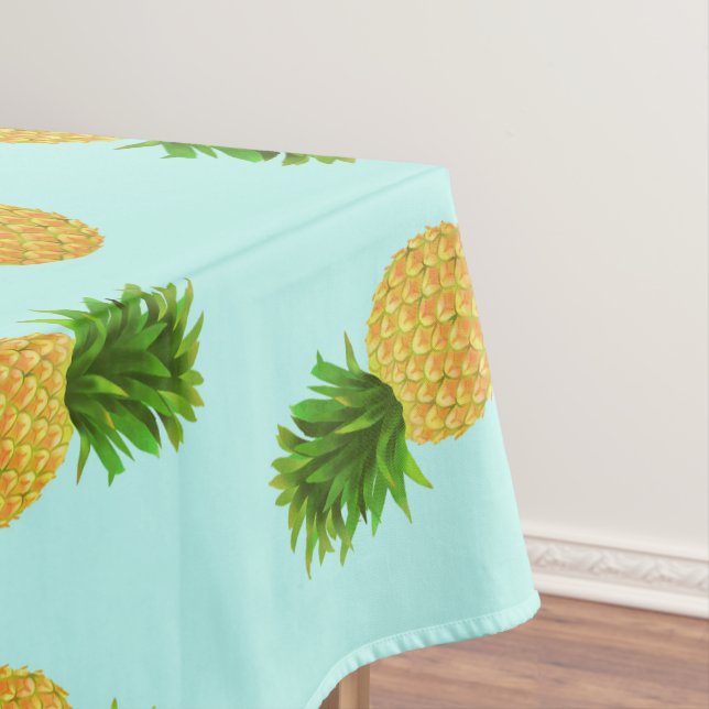 Toalha De Mesa Abacaxi Aqua (Posição Original)