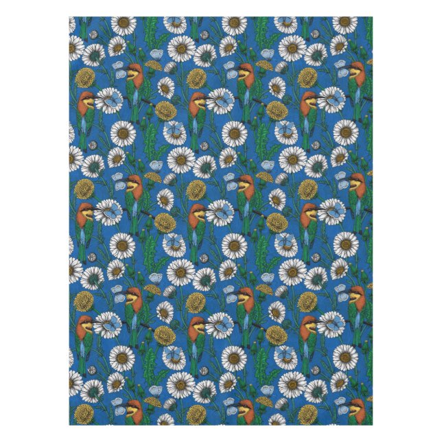 Toalha De Mesa Abelhas comem em azul (Frente)