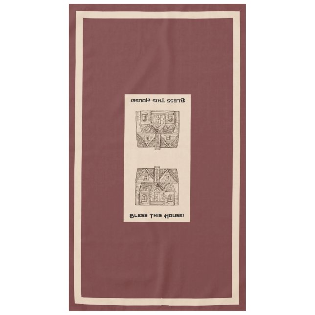 Toalha De Mesa Abençoada Esta Casa com modelo de texto e imagem 6 (Frente)