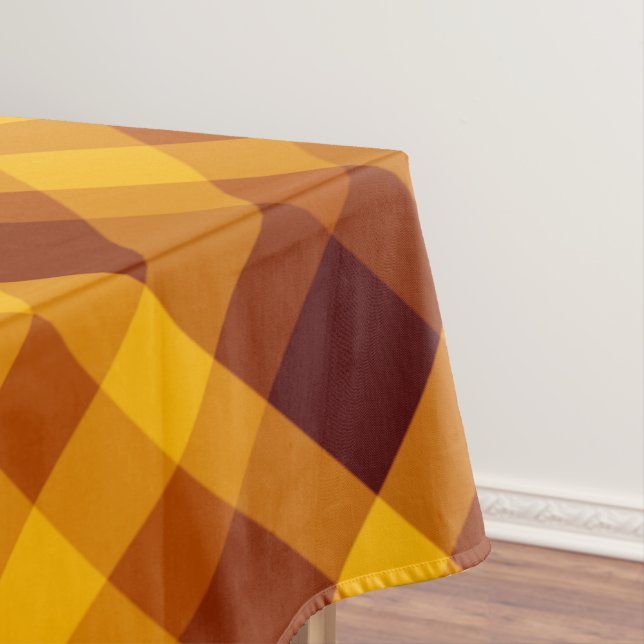 Toalha De Mesa Abóbora-branca Xadrez-laranja Pequena Tabletlota (Posição Original)