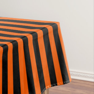 Toalha De Mesa Abóbora de Halloween Laranja e Faixa Preta