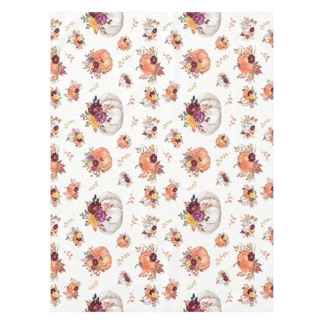 Toalha De Mesa Abóbora floral e impressão (Frente)