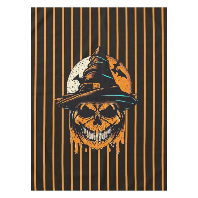 Toalha De Mesa abóbora/Halloween/crânio/assustador (Frente)