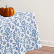 Abóboras Outonais Azul Branco Chinoiserie Vintage
