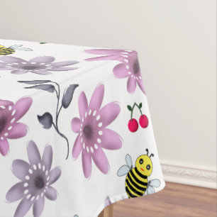 Toalha De Mesa Aborinha Fofa Padrão Floral Estética Cottagecore R
