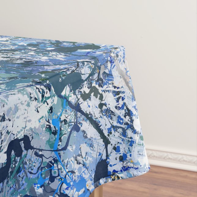 Toalha De Mesa Abstração das gotas azuis (Posição Original)