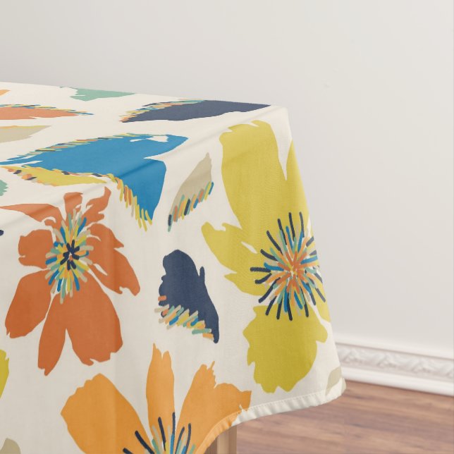 Toalha De Mesa Abstract Hand-Drawn Boho Floral Pattern (Posição Original)
