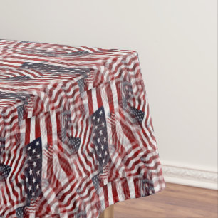 Toalha De Mesa Abstrato americano Red White Flag Motif