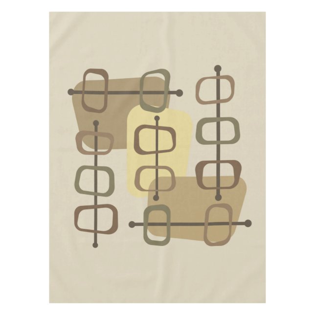 Toalha De Mesa abstrato Art Hollow Rocks Beige, anos 50 (Frente)