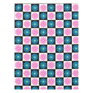 Toalha De Mesa Abstrato azul-claro-escuro verificado