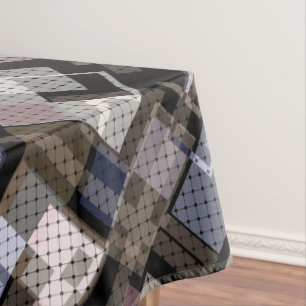 Toalha De Mesa Abstrato, bege, preto