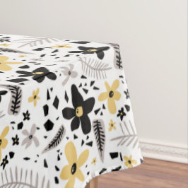 Toalha De Mesa Abstrato Black Yellow Cinza Floral Sem Costura Pad