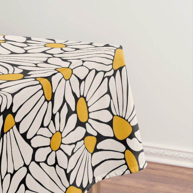 Toalha De Mesa Abstrato Bloco preto-branco-preto impressão (Posição Original)