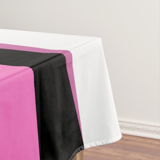 Toalha De Mesa Abstrato branco e preto-e-rosa (Posição Original)