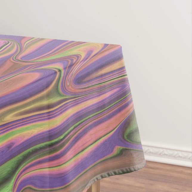 Toalha De Mesa abstrato cor-de-rosa e verde (Posição Original)