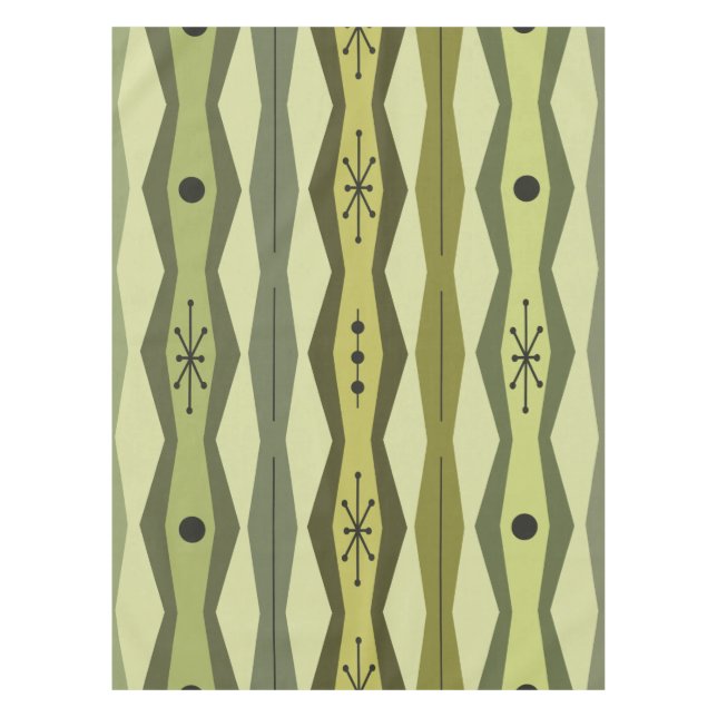 Toalha De Mesa Abstrato da Era Atômica Columes Verde Chartreuse (Frente)