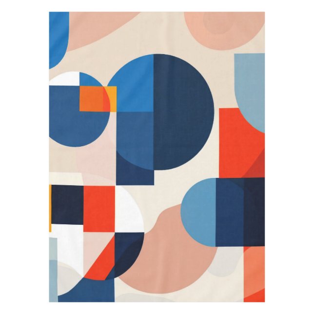 Toalha De Mesa Abstrato de Arte Geométrica do Meio século Escandi (Frente)