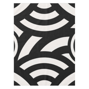 Toalha De Mesa Abstrato de Imagem Retroativa Linhas Pretas Branco
