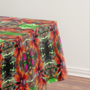 Toalha De Mesa Abstrato de Susan Flower de olhos negros laranja