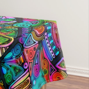 Toalha De Mesa Abstrato forma arte 10 muito colorida