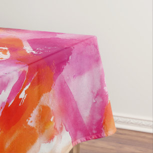 Toalha De Mesa Abstrato Laranja Rosa-Cor-de-Água