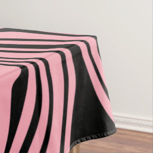 Toalha De Mesa Abstrato Linhas Pretas e Rosa Adoridas - Personali