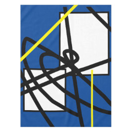 Toalha De Mesa Abstrato Minimalismo Amarelo Azul