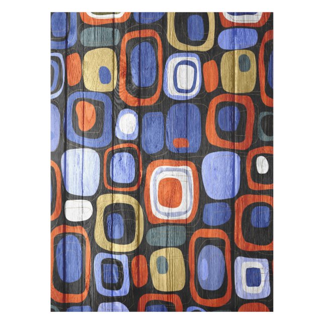 Toalha De Mesa Abstrato moderno de aspecto da madeira de pastel (Frente)