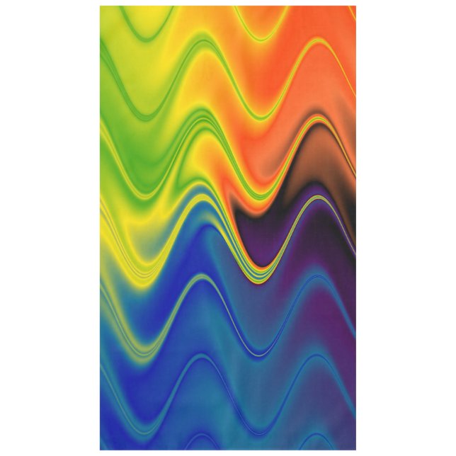 Toalha De Mesa Abstrato Multicolor Ondulado (Frente)