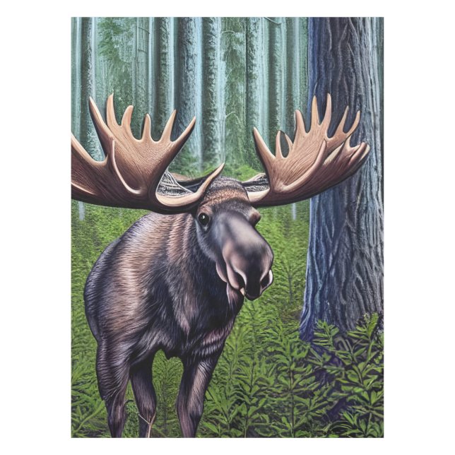 Toalha De Mesa Abstrato Pequeno Alce Adorável (Frente)