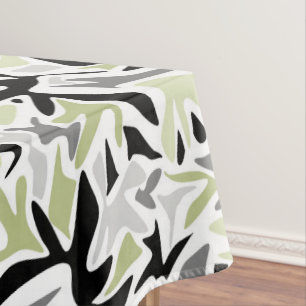 Toalha De Mesa Abstrato, Preto e Verde, Juventude, Moderno, Criat