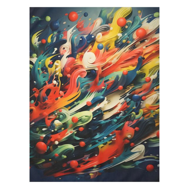 Toalha De Mesa Abstrato Rainbow Splash Rhapsody Art (Frente)