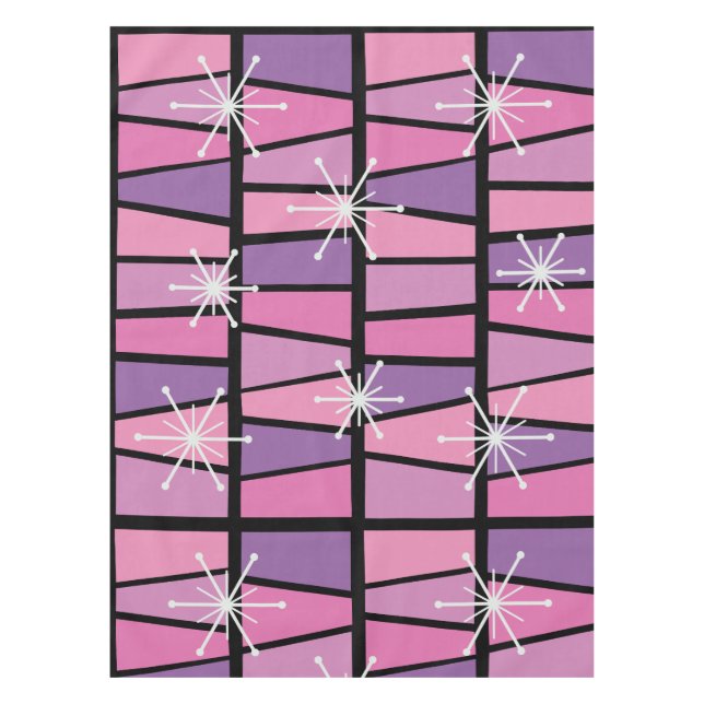 Toalha De Mesa Abstrato Rosa MCM Geométrico (Frente)