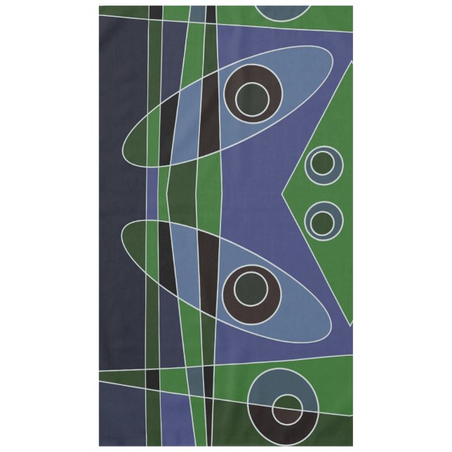 Toalha De Mesa Abstrato Surfing Green Blue (Frente)