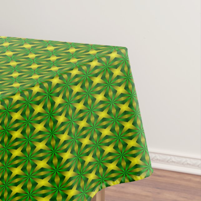Toalha De Mesa abstrato verde e amarelo (Posição Original)
