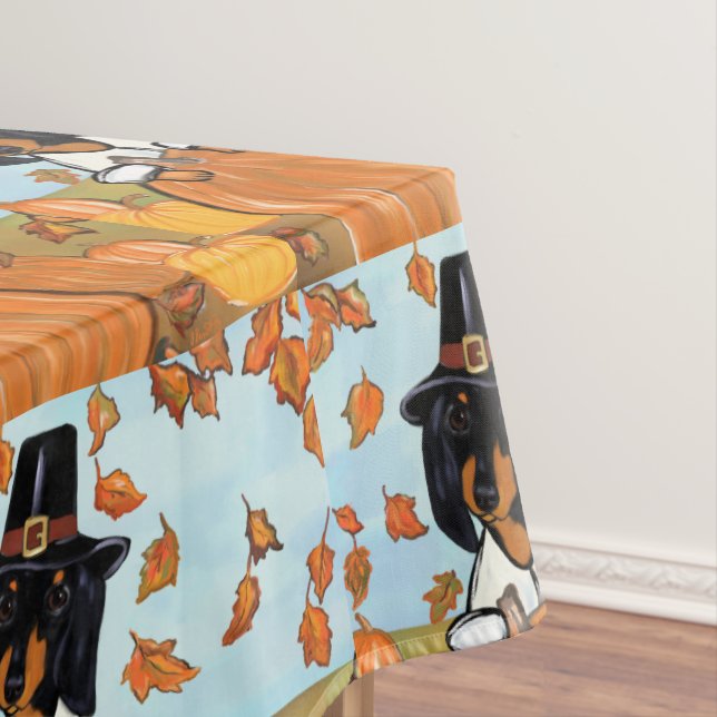 Toalha De Mesa Ação de Graças Dachshund (Posição Original)