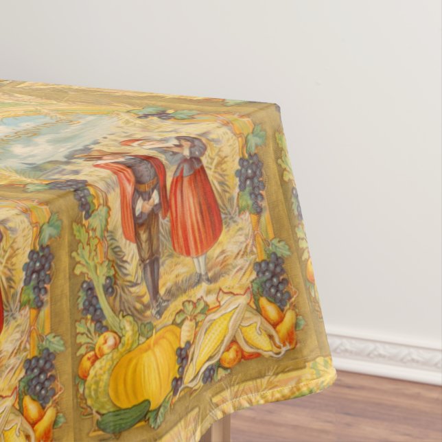 Toalha De Mesa Ação de Graças Grata Peregrinos Mesa Cloth (Posição Original)
