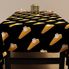 Toalha De Mesa Ação de Graças Pumpkin Pie Patterno Preto e Laranj