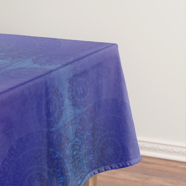 Toalha De Mesa Aceitação | Medalhões Blue Indigo Violet Boho (Posição Original)