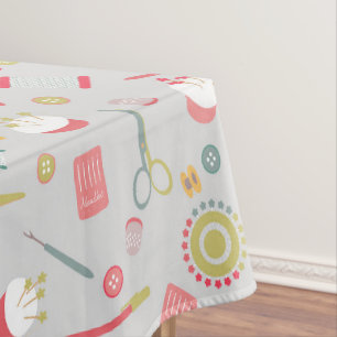 Toalha De Mesa Acessórios de Costura Love Cinza