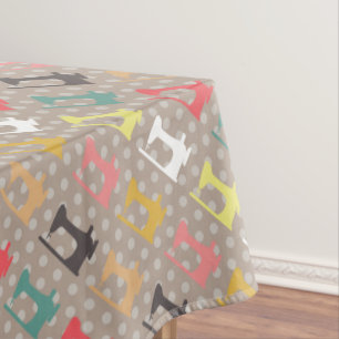 Toalha De Mesa Adoro Sewing Machine Tablecloth Brown