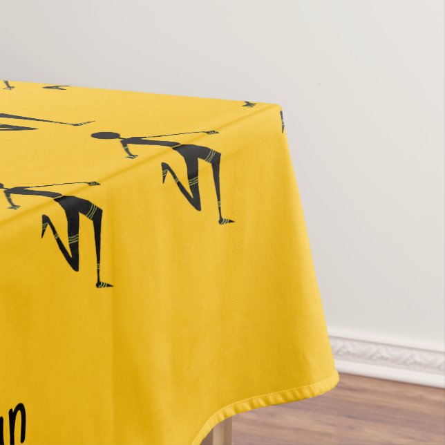 Toalha De Mesa African Art, Atleta Silhouette - Padrão Laranja (Posição Original)